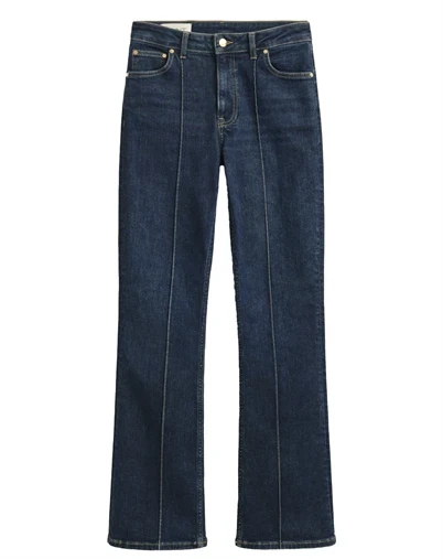 Gant - Slim Flare Pintuck Jeans - Dark Blue Broken In